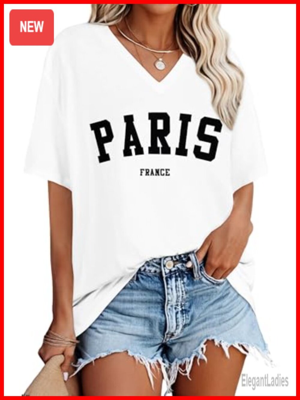 Oversized V Neck Short Sleeve Graphic Tee Soft Summer Casual Top